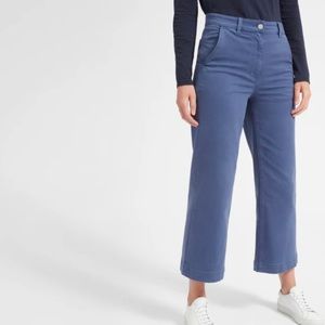 Everlane Wide Leg Crop Pant in Mid Blue